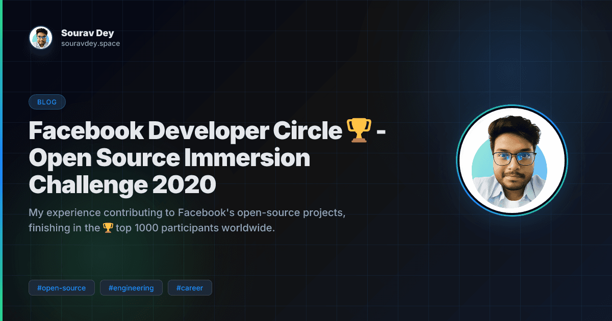 Facebook Developer Circle 🏆 - Open Source Immersion Challenge 2020