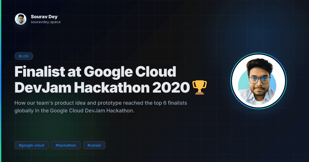 Finalist at Google Cloud DevJam Hackathon 2020 🏆