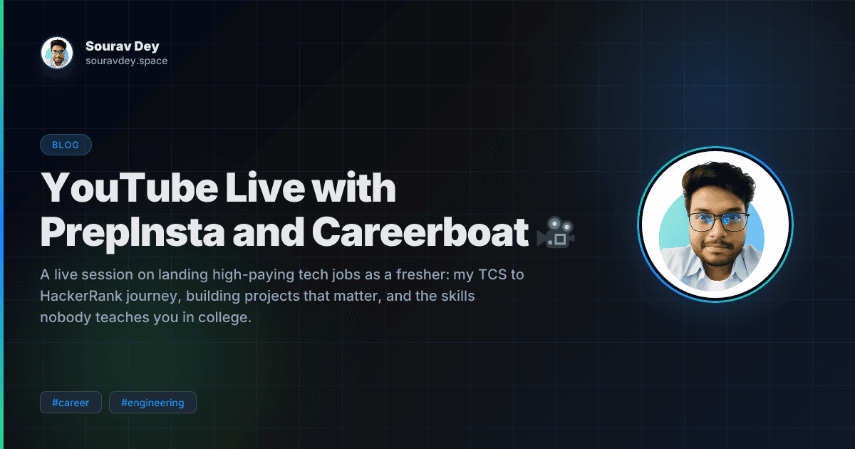 YouTube Live with PrepInsta and Careerboat 🎥