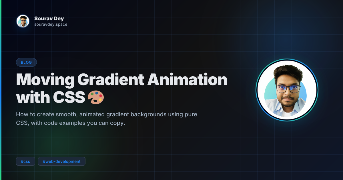 Moving Gradient Animation with CSS 🎨 / Sourav Dey